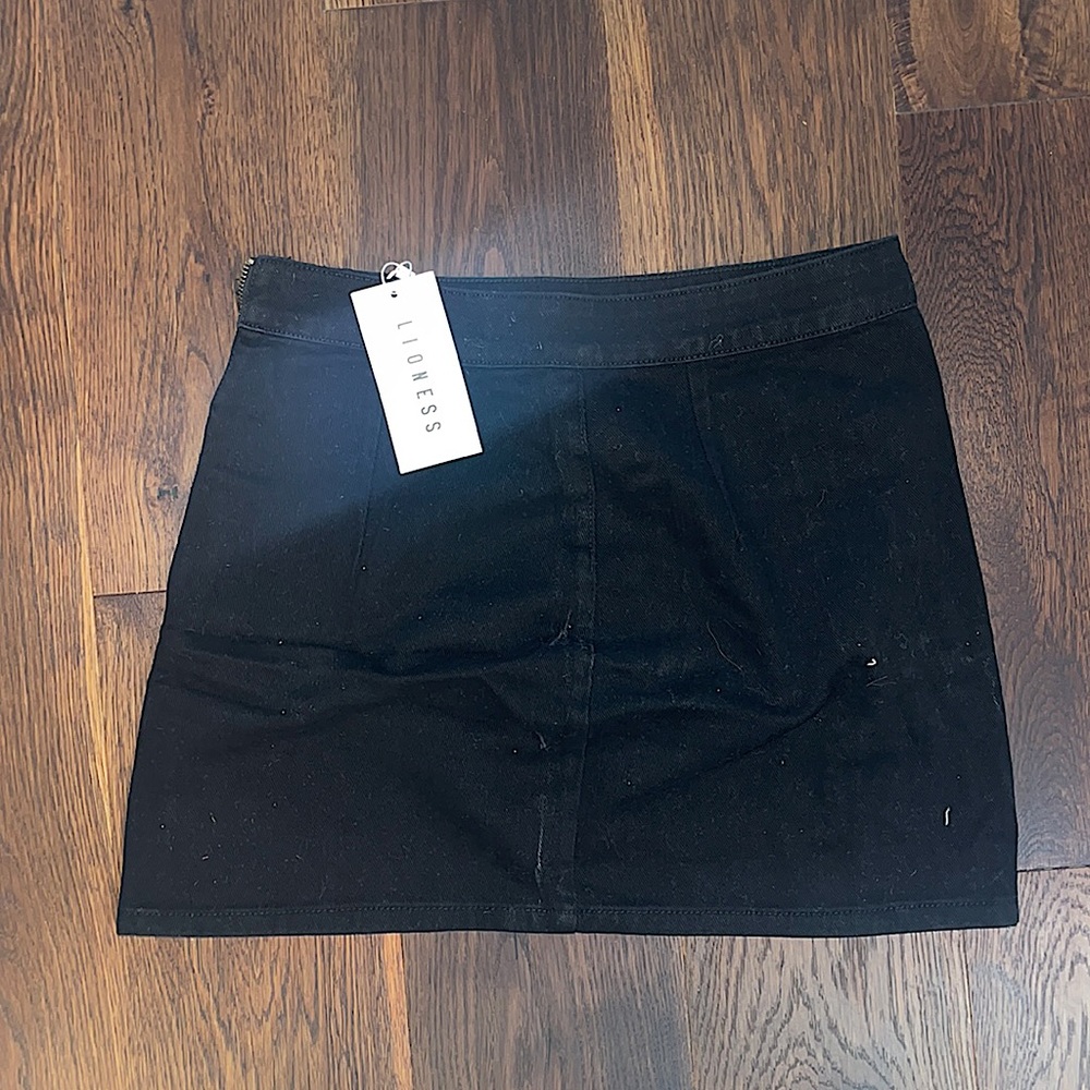 Lioness Black Denim Skirt